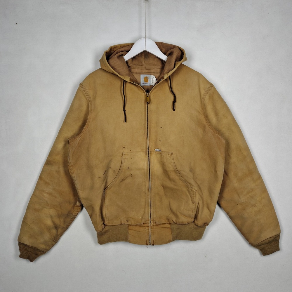 Carhartt Mens Duck Canvas Thermal Lined Active Jacket Tan Brown J131 Medium